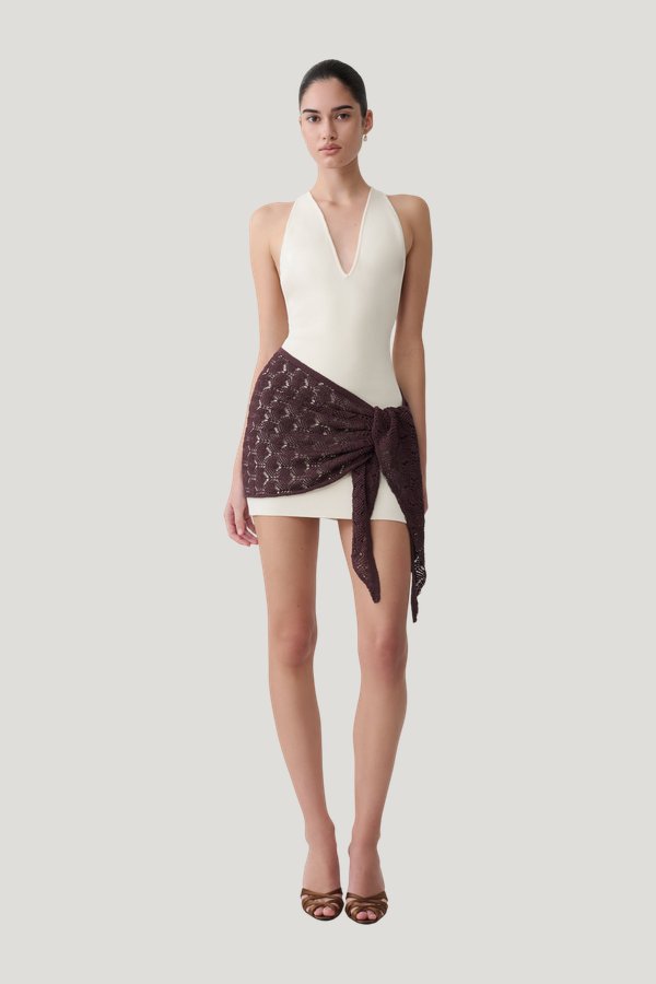 Mollie Mini Dress With Crochet Overlay — carry 2