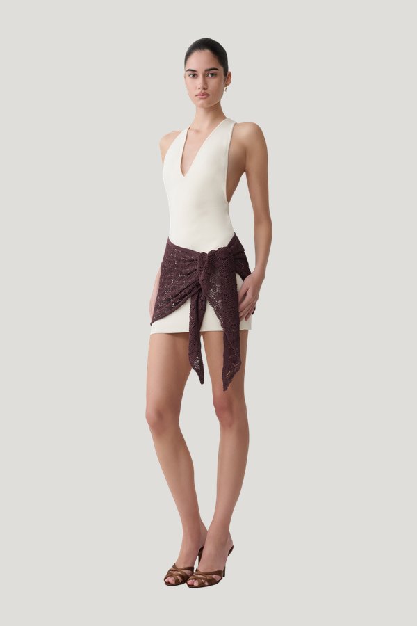 Mollie Mini Dress With Crochet Overlay — carry 3