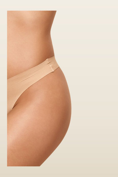 Monday Invisible Thong 3 Pack - Cashmere — model back