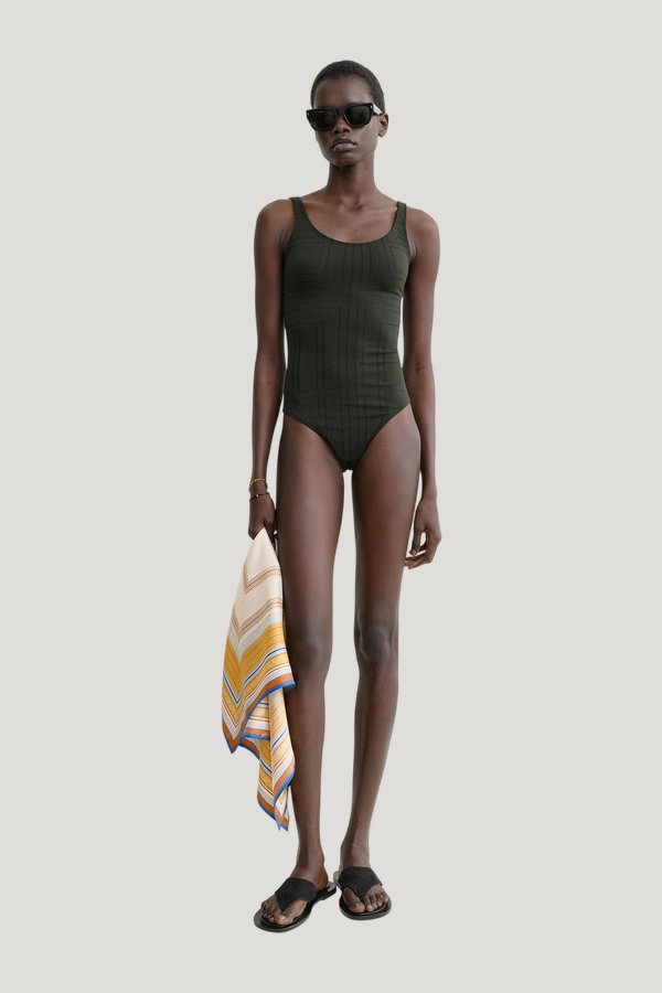 Monogram pointelle swimsuit — carry 3