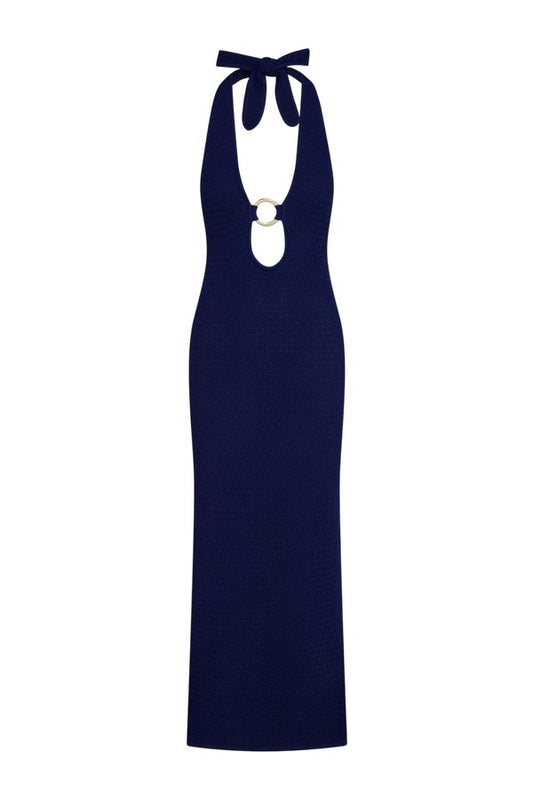 Montego Halter Dress - Midnight Lace Crochet — packshot