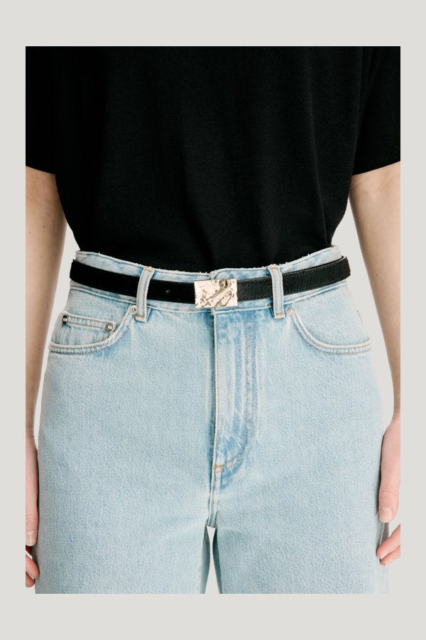 MORGAN LDS Pony-effect leather belt — model front