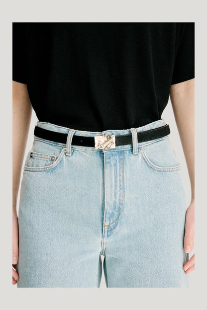 MORGAN LDS Pony-effect leather belt — model front