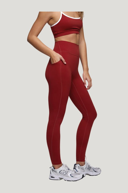 Motion Legging with Pocket | Scarlet — model side