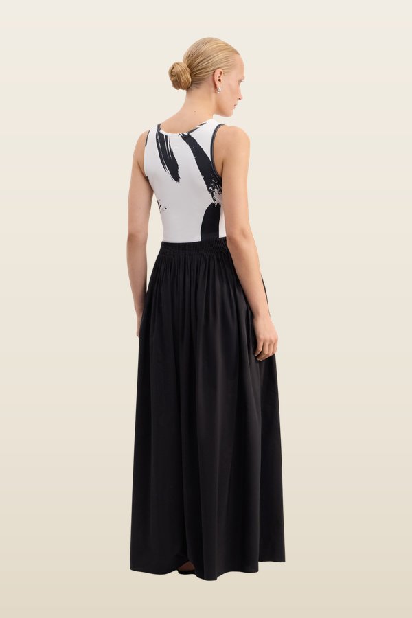 NAYA Gathered midi skirt — model back