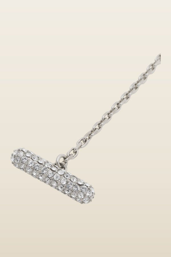 Yellow rhinestone daisy necklace — model back