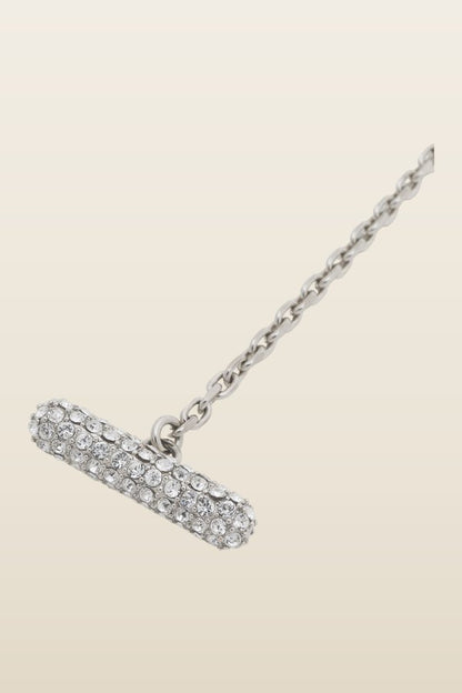 Yellow rhinestone daisy necklace — model back