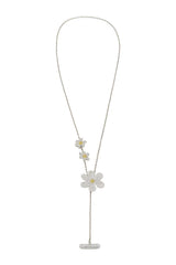 Yellow rhinestone daisy necklace — packshot