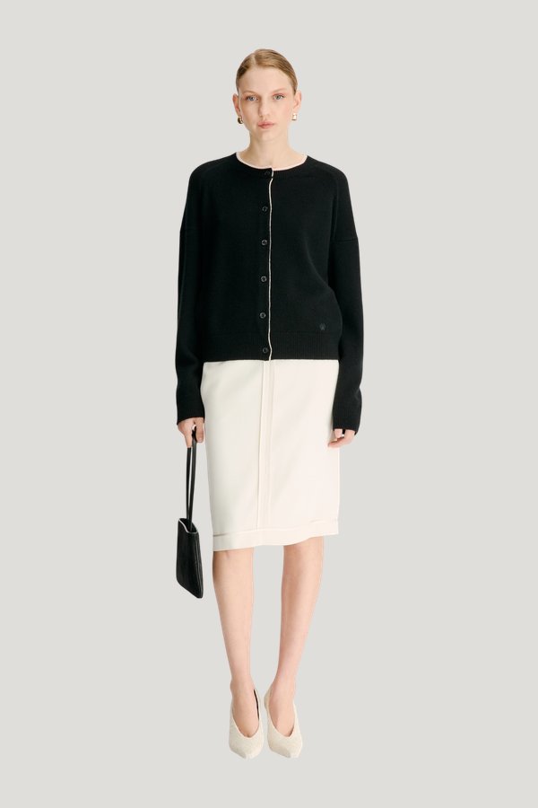 NICOLA Bicolor cashmere cardigan — carry 2