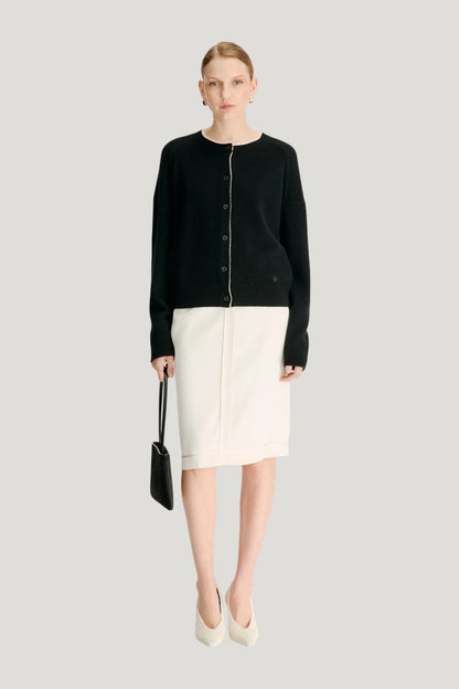 NICOLA Bicolor cashmere cardigan — carry 2