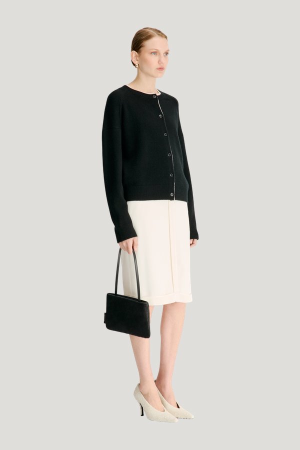 NICOLA Bicolor cashmere cardigan — carry 3