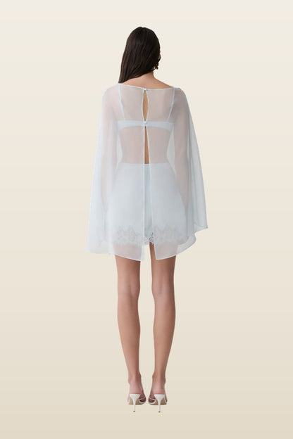 Nina Lace And Satin Mini Skirt - Ice — model back