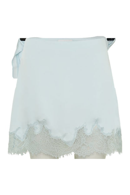 Nina Lace And Satin Mini Skirt - Ice — packshot