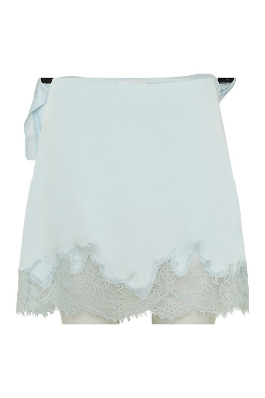 Nina Lace And Satin Mini Skirt - Ice — packshot