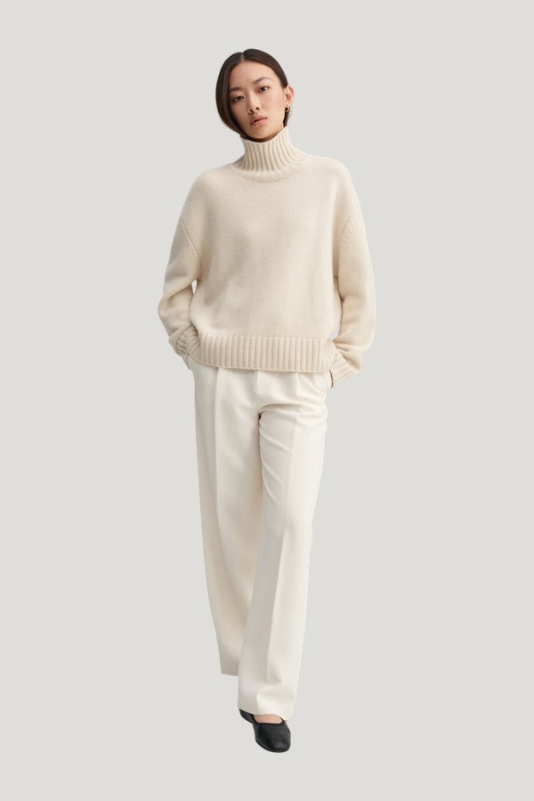 Nola Turtleneck Sweater, vanilla — carry 2