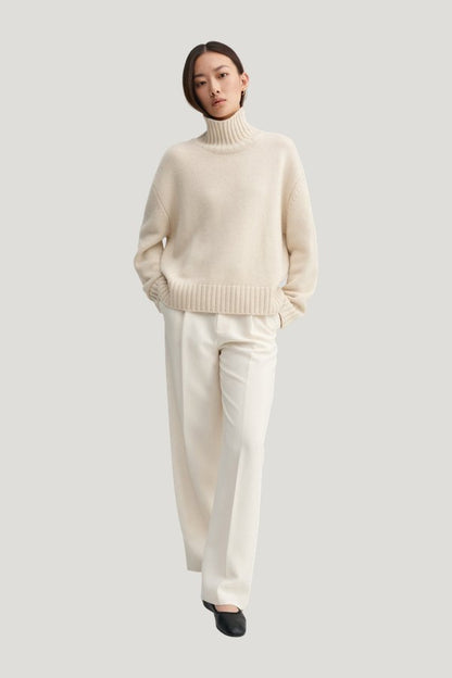Nola Turtleneck Sweater, vanilla — carry 2
