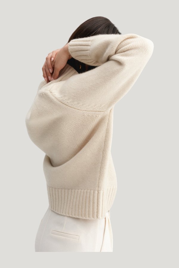 Nola Turtleneck Sweater, vanilla — carry 3