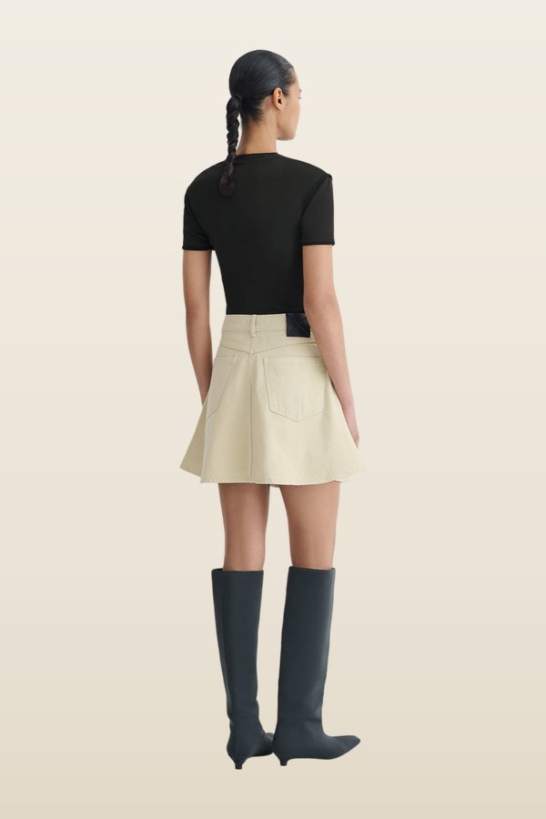 Neah - Denim mini skirt — model back