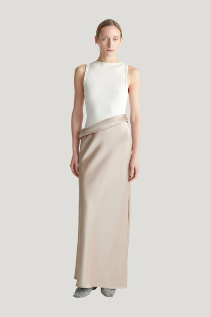 Cobee - Long dress - Dune/Creme — model front