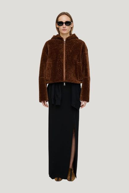 Jaswinder - Shearling jacket - Cognac — model front
