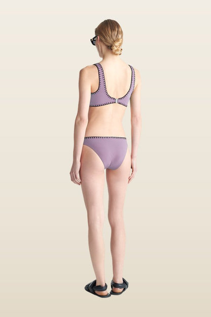 Malti - Recycled nylon bikini top — model back