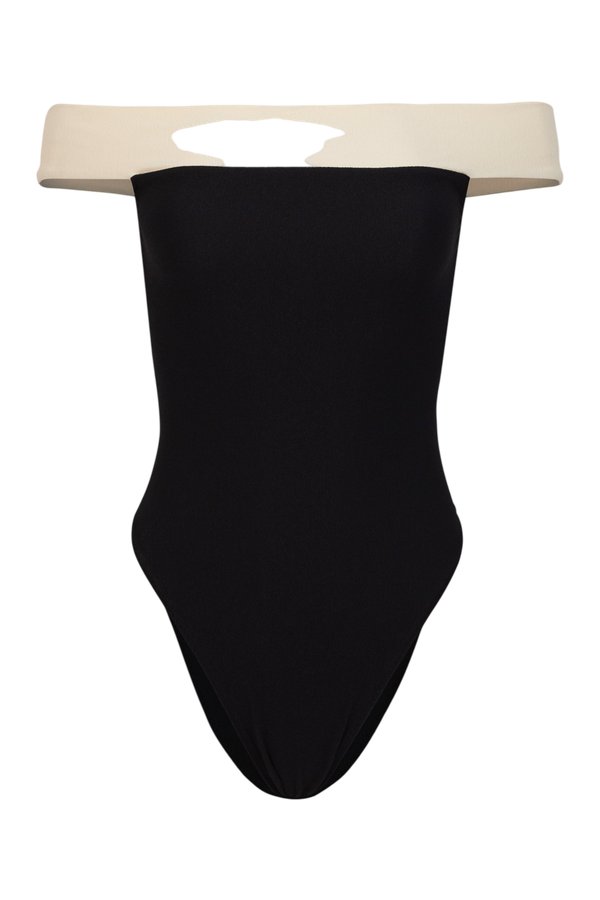 Off Shoulder One Piece (Faux Suede — packshot