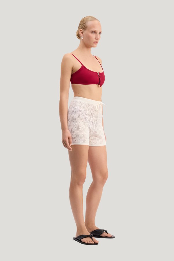 OLGA TOP Zipped bikini top — model side