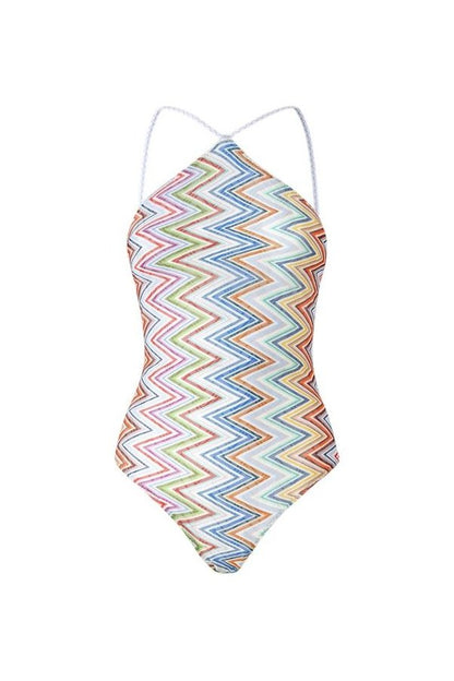 One-piece swimsuit with halterneck — packshot