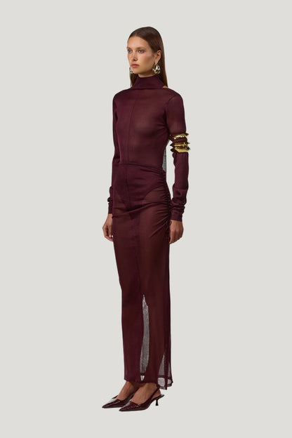 Open Back Knit Bodysuit (Merlot) — carry 3