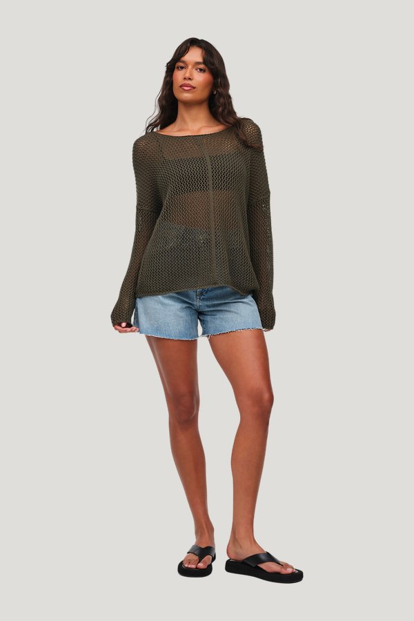 Open Knit Sweater | Darkest — carry 2