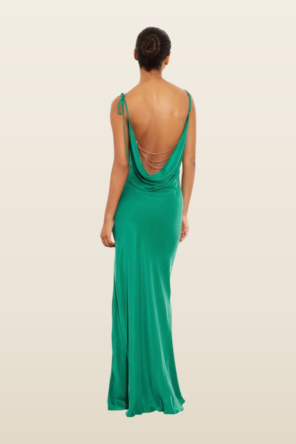 Ophelia Dress Green — model back