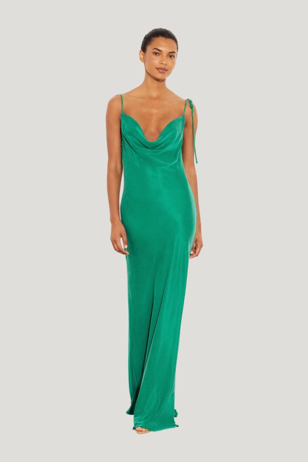 Ophelia Dress Green — model front