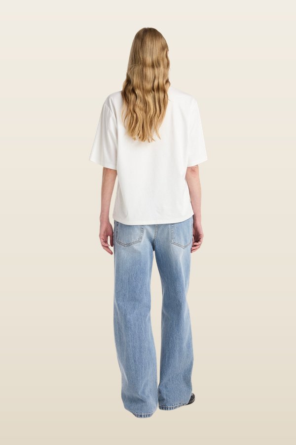 Oversized cotton silk t-shirt — model back