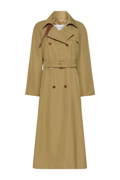 Water-repellent wool-blend gabardine trench coat - KAKI — packshot