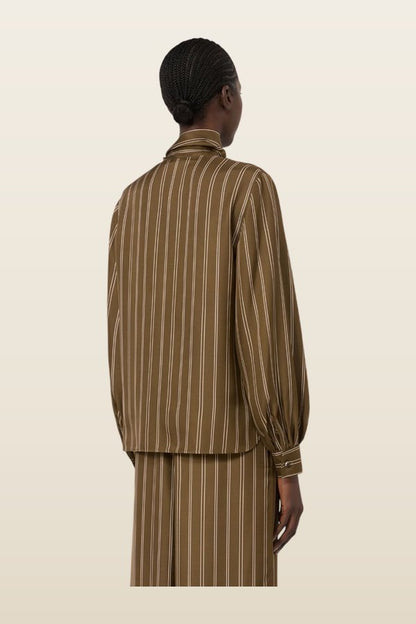 Stripe-print silk blouse — carry 4