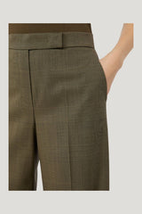 Glen plaid wool trousers - KAKI — model side