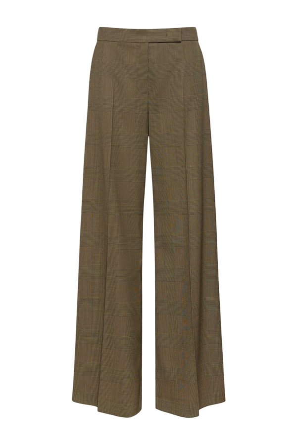 Glen plaid wool trousers - KAKI — packshot