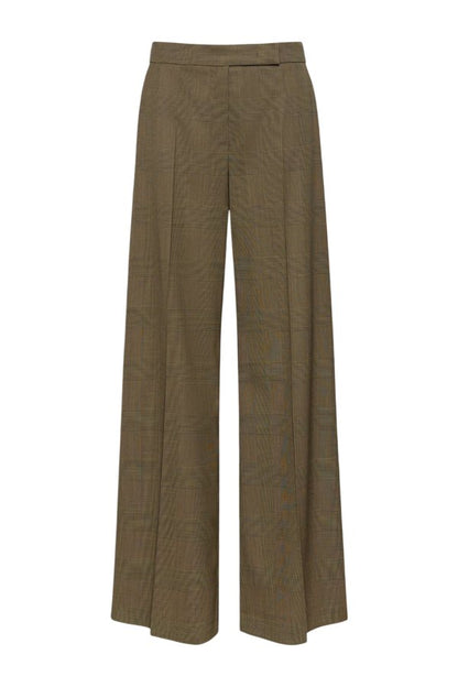 Glen plaid wool trousers - KAKI — packshot