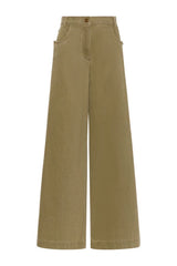 Coated cotton bull denim trousers - KAKI — packshot