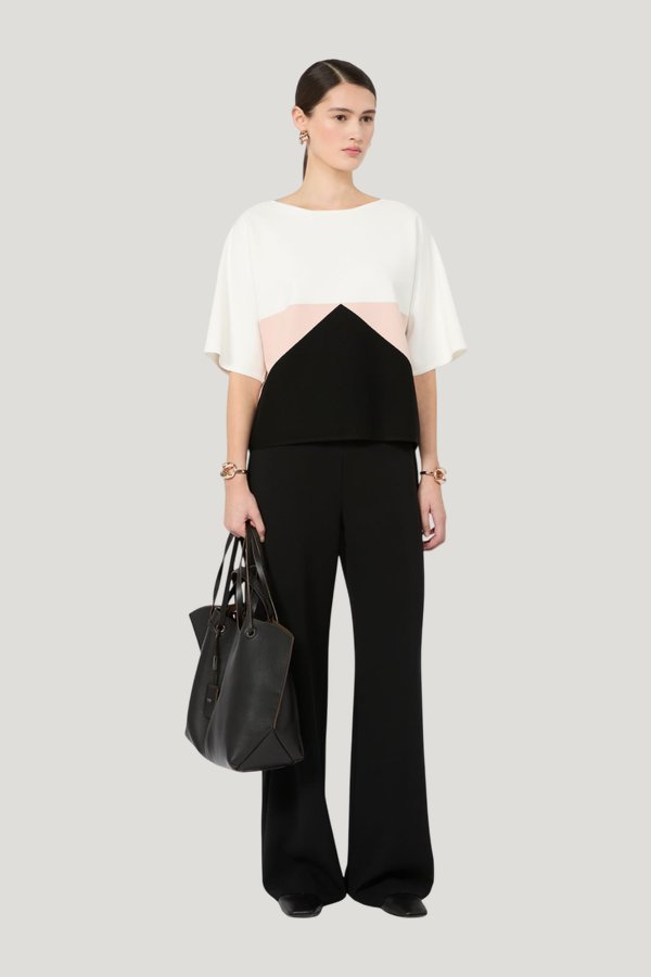 Cady wide-leg trousers — model front