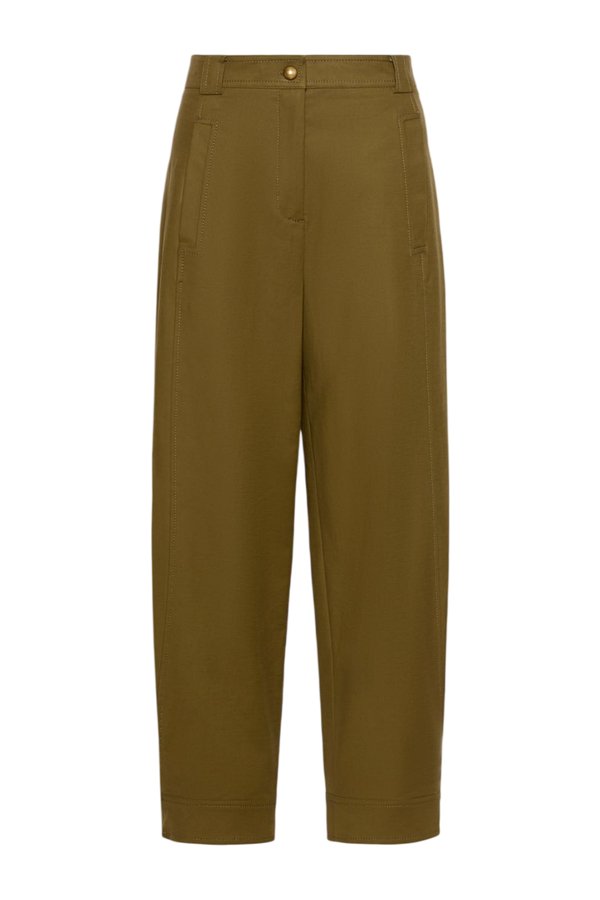 Stretch cotton canvas trousers - KAKI — packshot