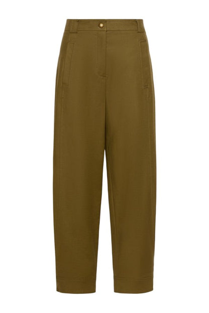 Stretch cotton canvas trousers - KAKI — packshot