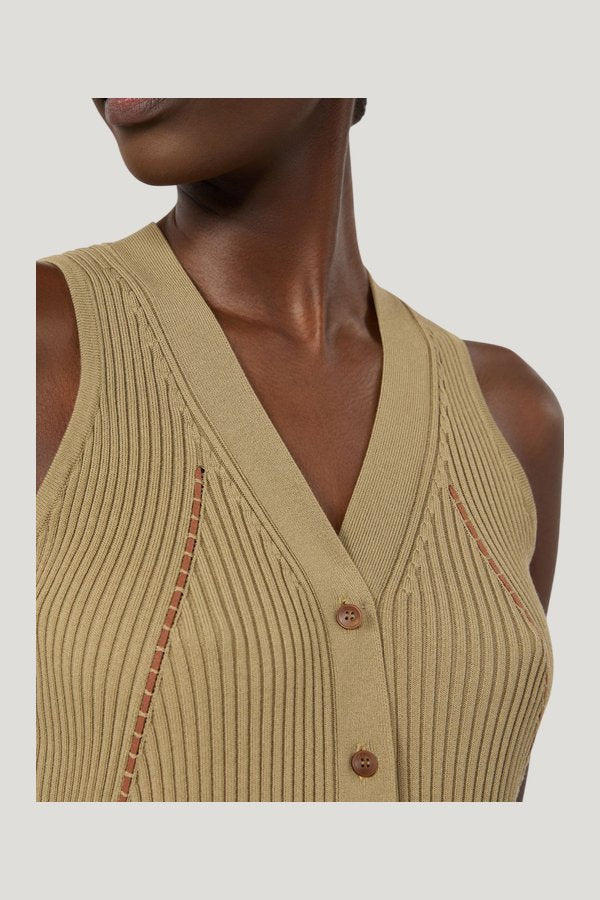 Cotton and viscose yarn gilet — carry 3