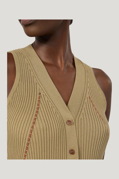 Cotton and viscose yarn gilet — carry 3