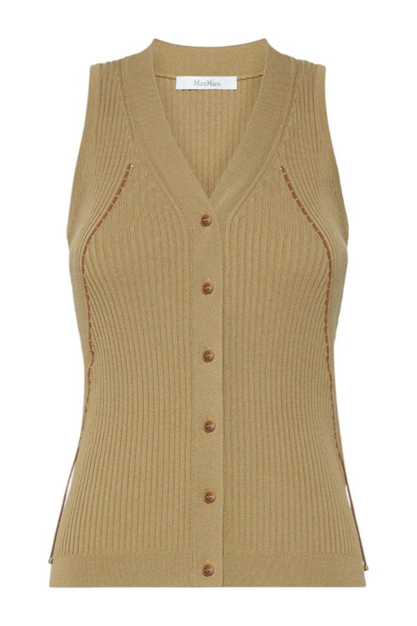 Cotton and viscose yarn gilet — packshot