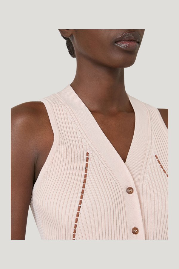 Cotton and viscose yarn gilet — carry 3