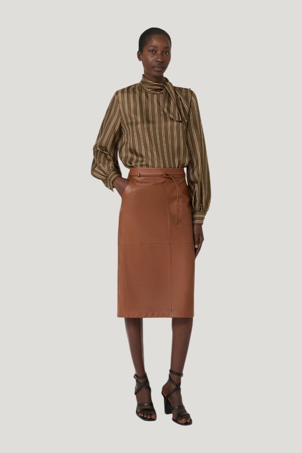 Natural Nappa leather pencil skirt — carry 2