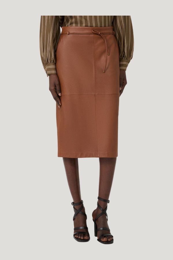 Natural Nappa leather pencil skirt — carry 3