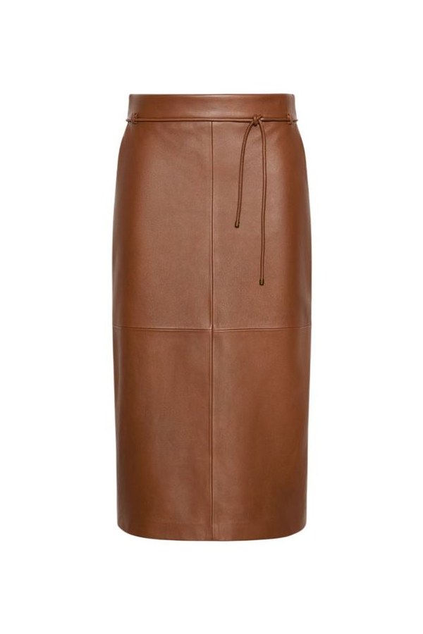 Natural Nappa leather pencil skirt — packshot