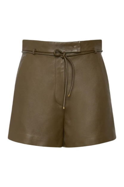Natural Nappa leather shorts - KAKI — packshot
